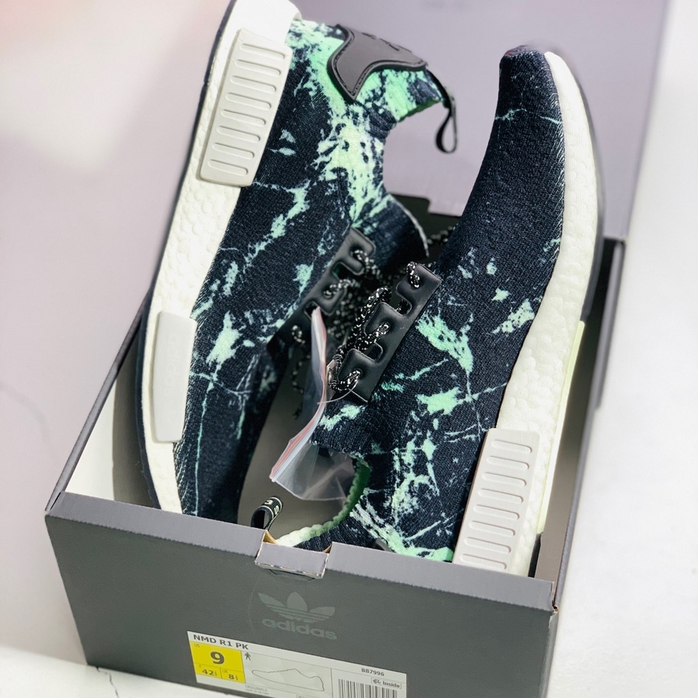 ADIDAS NMD R1 PRIME-KNIT “AERO MARBLE GREEN” - Picture 1 of 8